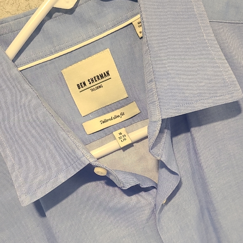 Ben Sherman Men's Blue Tailored Slim Fit Shirt